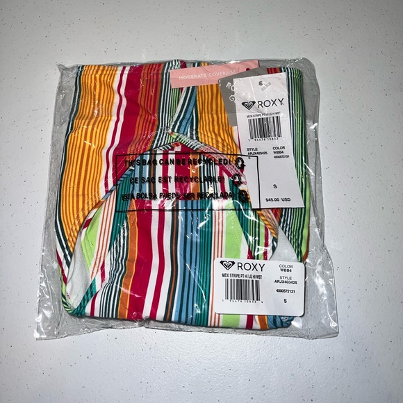 🌴 ROXY MEXI STRIPE HIGH LEG HIGH WAIST BIKINI BOTTOMS 🌴 - Picture 4 of 4